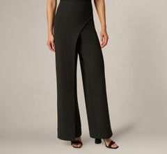 Buckle Shoulder Overlay Stretch Jumpsuit In Black