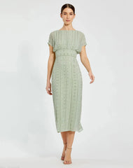 Beaded Cap Sleeve Sheath Dress