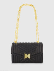 Quilted Napa Leather Handbag With Gold Chain - FINAL SALE