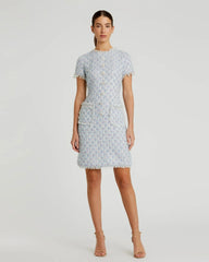 Cap Sleeve Floral Button Detail Shift Dress