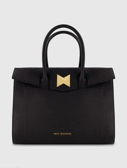 Large Leather Briefcase Bag With Gold Hardware