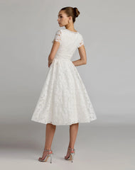 Embroidered Lace A Line Midi Dress
