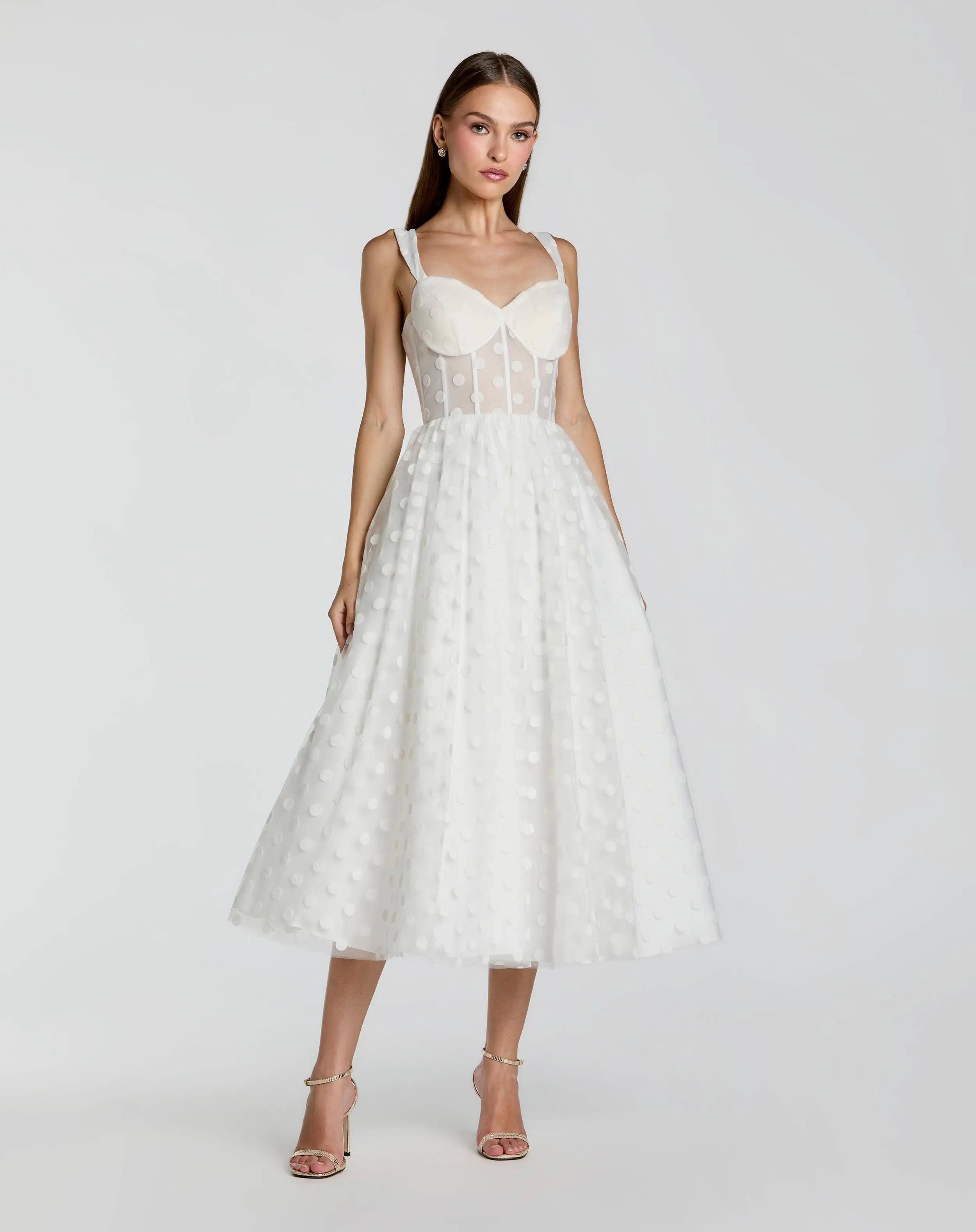 Polka Dot Tulle A-Line Midi Dress