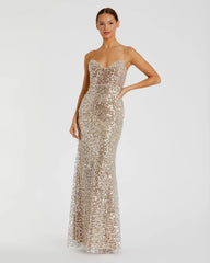 Embellished Bustier Column Gown