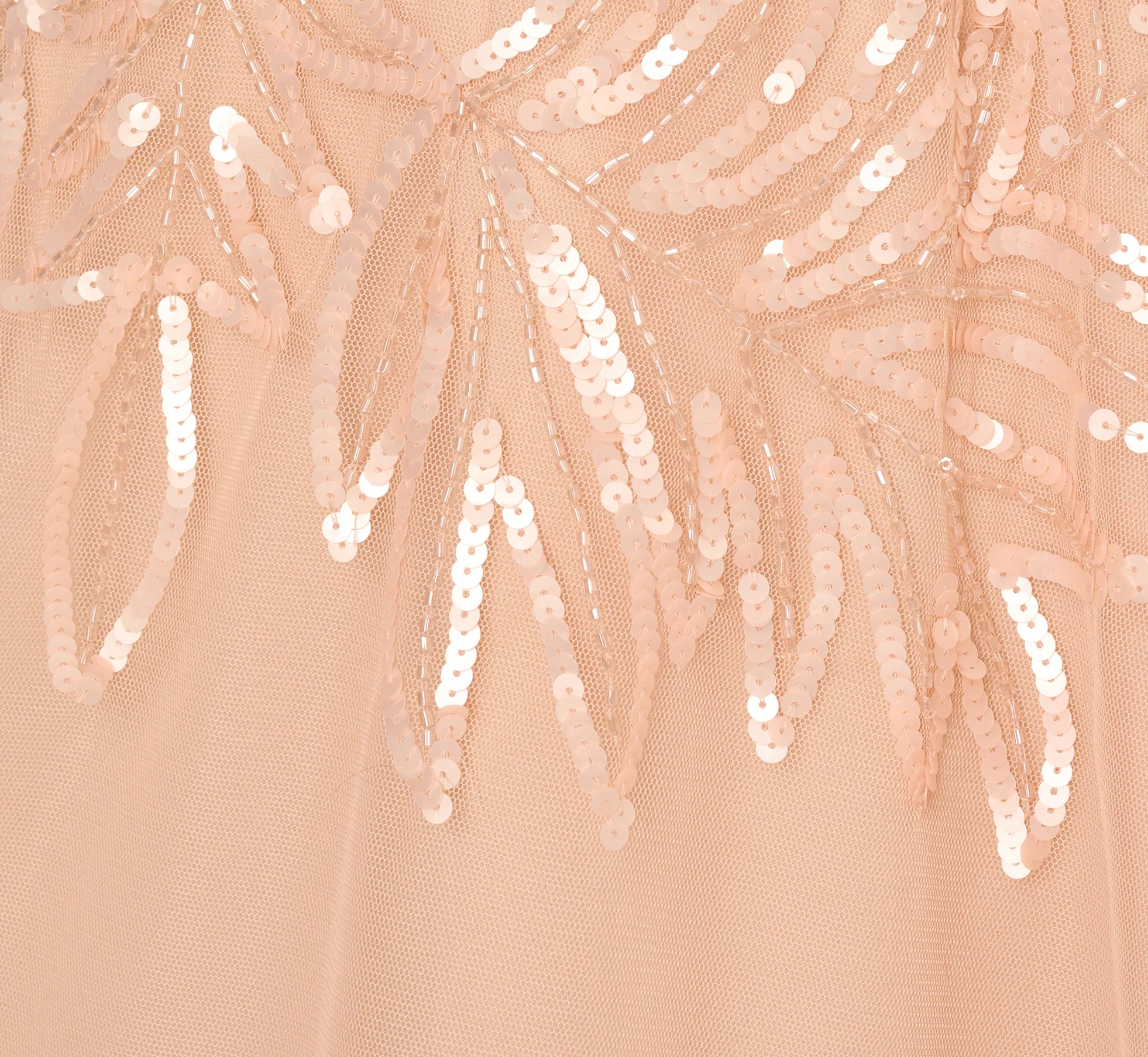 Short Sleeve Sequin Bead Midi Dress In Blush