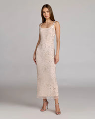 Scoop Neck Embellished Dress With Bow Detail