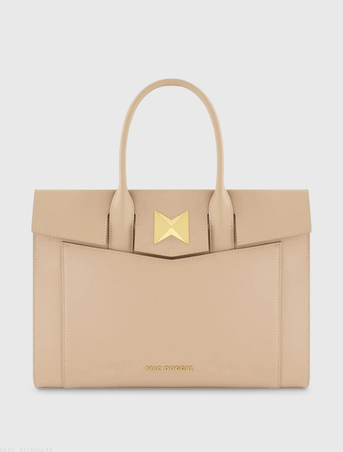 Large Leather Briefcase Bag With Gold Hardware